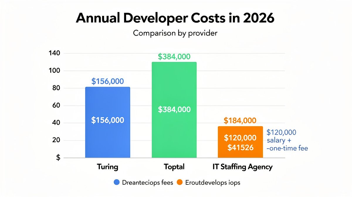 toptal vs staffing agency cost comparison bar chart total fees 2026