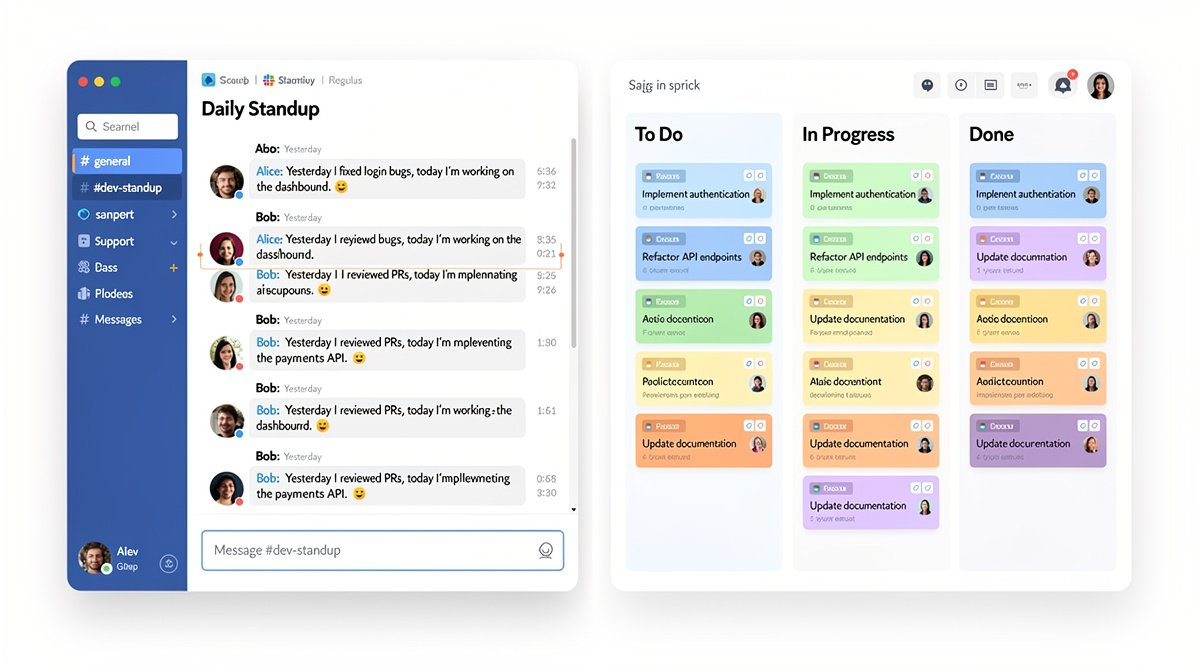 hire remote software developers team using slack jira project management tools