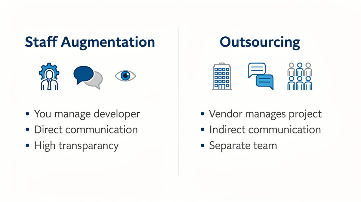 staff augmentation vs outsourcing comparison chart it staff augmentation usa