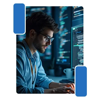 Illustration of software developers available for hire through Hire Web Creators